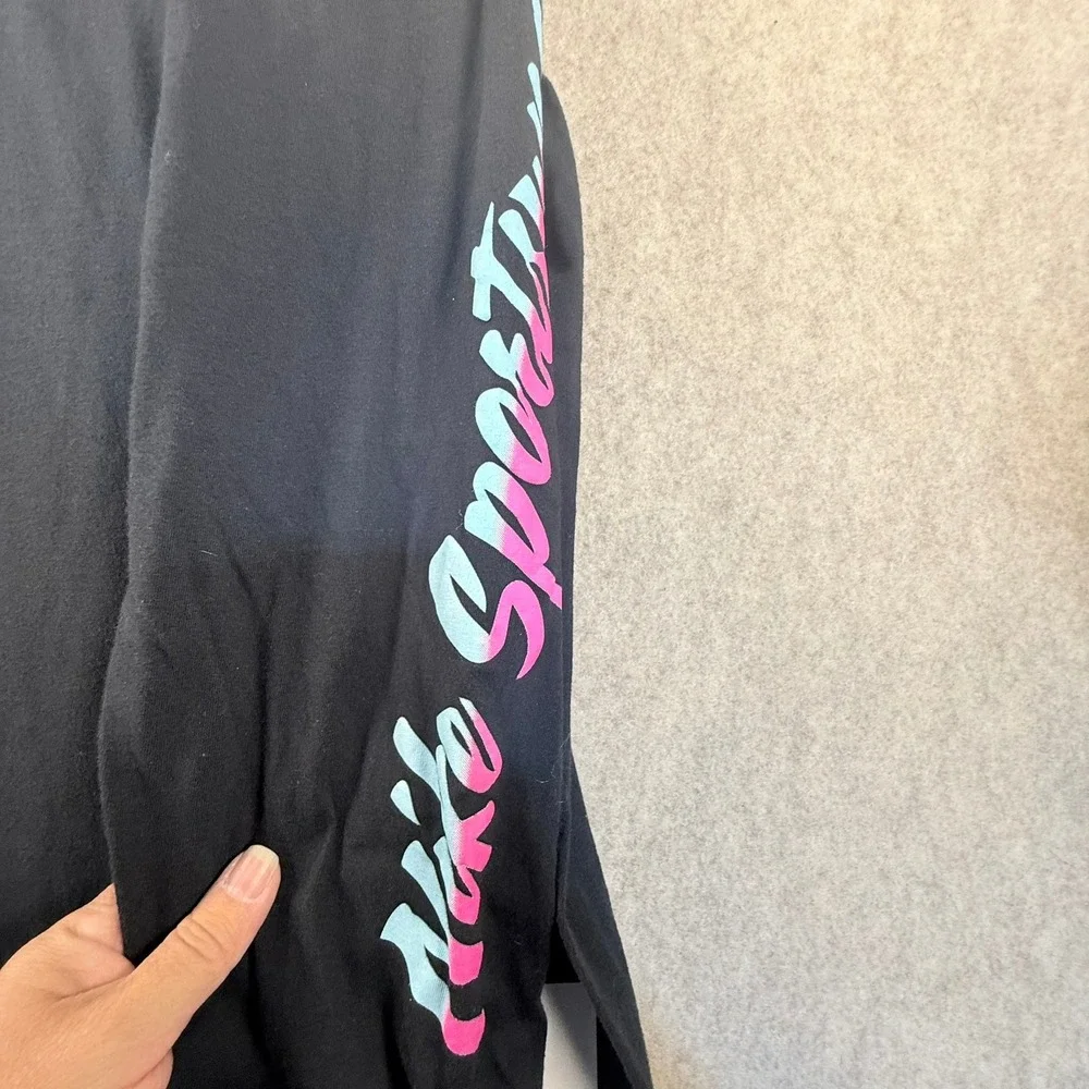 Nike Sportswear Mens XXL Black Long Sleeve Palm Tree Graphic T-Shirt Athletic